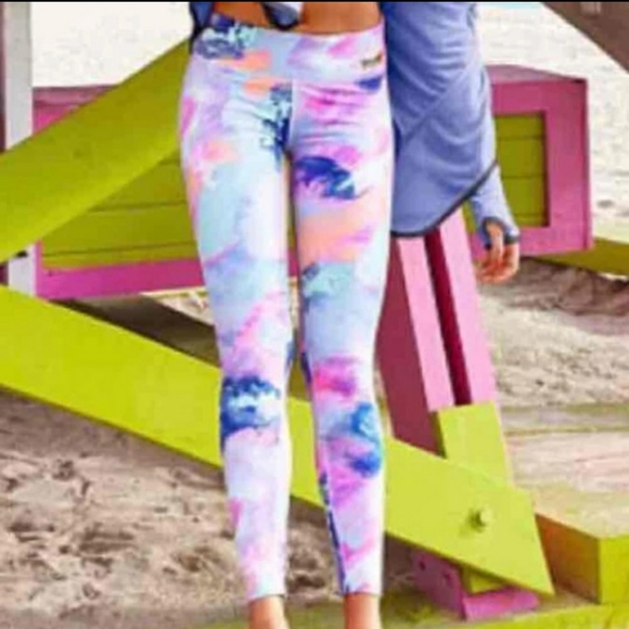 PINK Victoria's Secret Pants - VS PINK WATERCOLOR ULTIMATE LEGGINGS RARE